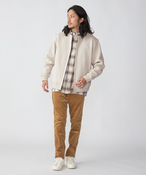 SHIPS(シップス)の「*SHIPS: ワンポイント ロゴ 梨地 ボンディング フリース クルーネック スナップ カーディガン(カーディガン/ボレロ・メンズ・ブラック/グレー/ベージュ・SMALL/MEDIUM/LARGE/X-LARGE)」の6枚目の写真