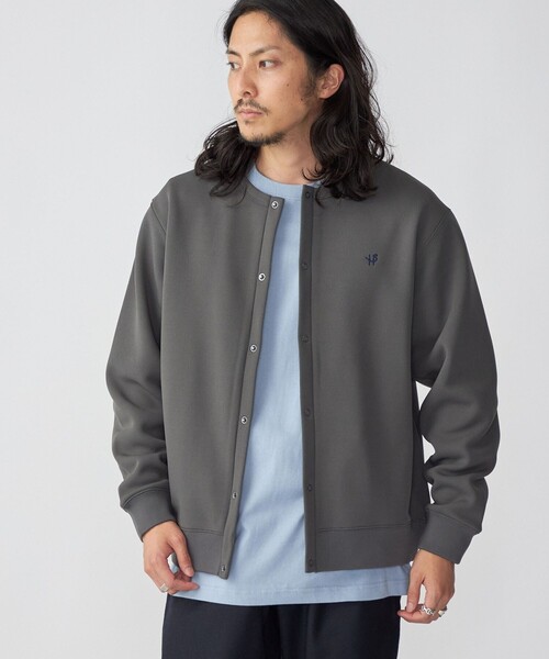 SHIPS(シップス)の「*SHIPS: ワンポイント ロゴ 梨地 ボンディング フリース クルーネック スナップ カーディガン(カーディガン/ボレロ・メンズ・ブラック/グレー/ベージュ・SMALL/MEDIUM/LARGE/X-LARGE)」の10枚目の写真
