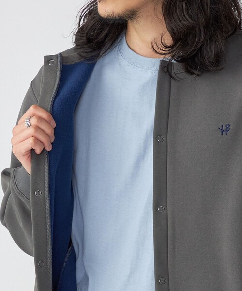 SHIPS(シップス)の「*SHIPS: ワンポイント ロゴ 梨地 ボンディング フリース クルーネック スナップ カーディガン(カーディガン/ボレロ・メンズ・ブラック/グレー/ベージュ・SMALL/MEDIUM/LARGE/X-LARGE)」の15枚目の写真