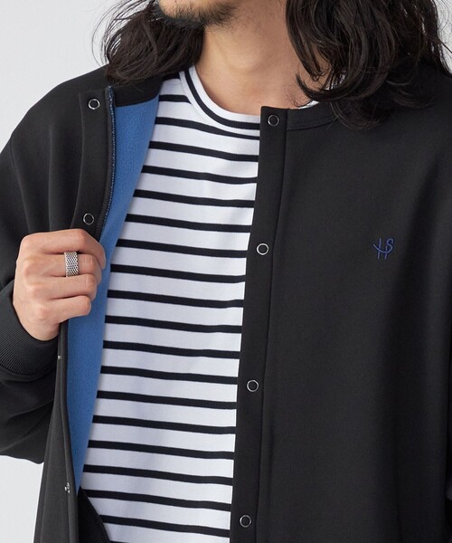 SHIPS(シップス)の「*SHIPS: ワンポイント ロゴ 梨地 ボンディング フリース クルーネック スナップ カーディガン(カーディガン/ボレロ・メンズ・ブラック/グレー/ベージュ・SMALL/MEDIUM/LARGE/X-LARGE)」の18枚目の写真