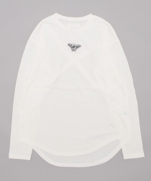 GENXDER(ノンジェンダー)の「【genxder】ユニセックス オリジナルクラゲプリント 蝶々刺繍 肩紐付き ロングTシャツ(Tシャツ/カットソー・メンズ・グレー/ブラウン/ブラック/ホワイト/ホワイト系その他/ブラック系その他/グレー系その他/ブラウン系その他/グリーン系その他/グリーン・MEDIUM/LARGE/X-LARGE)」の3枚目の写真