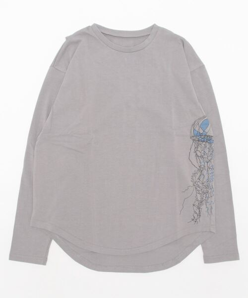 GENXDER(ノンジェンダー)の「【genxder】ユニセックス オリジナルクラゲプリント 蝶々刺繍 肩紐付き ロングTシャツ(Tシャツ/カットソー・メンズ・グレー/ブラウン/ブラック/ホワイト/ホワイト系その他/ブラック系その他/グレー系その他/ブラウン系その他/グリーン系その他/グリーン・MEDIUM/LARGE/X-LARGE)」の6枚目の写真