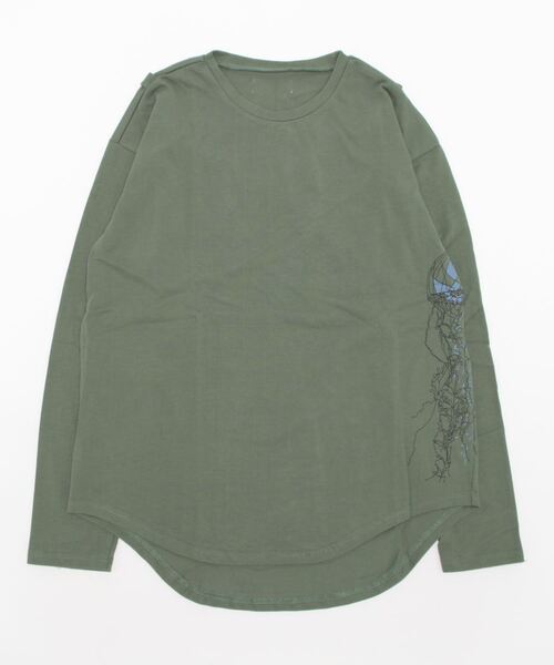 GENXDER(ノンジェンダー)の「【genxder】ユニセックス オリジナルクラゲプリント 蝶々刺繍 肩紐付き ロングTシャツ(Tシャツ/カットソー・メンズ・グレー/ブラウン/ブラック/ホワイト/ホワイト系その他/ブラック系その他/グレー系その他/ブラウン系その他/グリーン系その他/グリーン・MEDIUM/LARGE/X-LARGE)」の14枚目の写真