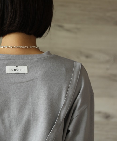GENXDER(ノンジェンダー)の「【genxder】ユニセックス オリジナルクラゲプリント 蝶々刺繍 肩紐付き ロングTシャツ(Tシャツ/カットソー・メンズ・グレー/ブラウン/ブラック/ホワイト/ホワイト系その他/ブラック系その他/グレー系その他/ブラウン系その他/グリーン系その他/グリーン・MEDIUM/LARGE/X-LARGE)」の20枚目の写真