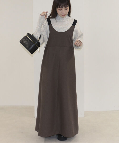 fredy emue(フレディエミュ)の「ウールライクフレアージャンスカ(ジャンパースカート・レディース・ブラウン/グレー・38)」の20枚目の写真