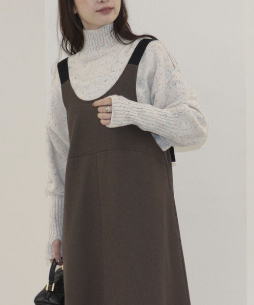 fredy emue(フレディエミュ)の「ウールライクフレアージャンスカ(ジャンパースカート・レディース・ブラウン/グレー・38)」の18枚目の写真