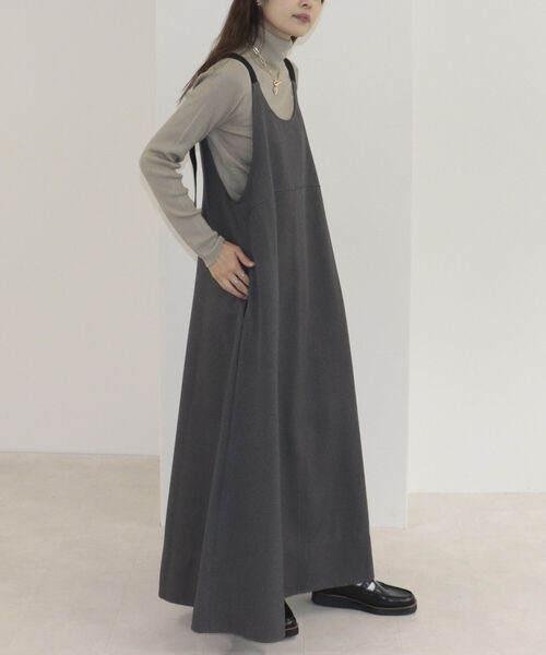 fredy emue(フレディエミュ)の「ウールライクフレアージャンスカ(ジャンパースカート・レディース・ブラウン/グレー・38)」の6枚目の写真