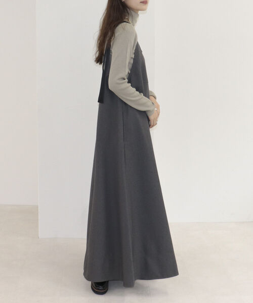 fredy emue(フレディエミュ)の「ウールライクフレアージャンスカ(ジャンパースカート・レディース・ブラウン/グレー・38)」の11枚目の写真