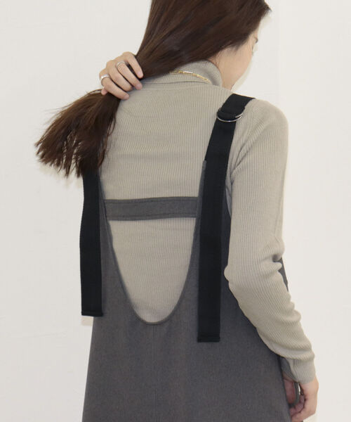 fredy emue(フレディエミュ)の「ウールライクフレアージャンスカ(ジャンパースカート・レディース・ブラウン/グレー・38)」の9枚目の写真