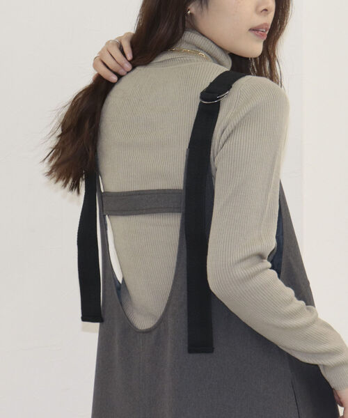 fredy emue(フレディエミュ)の「ウールライクフレアージャンスカ(ジャンパースカート・レディース・ブラウン/グレー・38)」の14枚目の写真