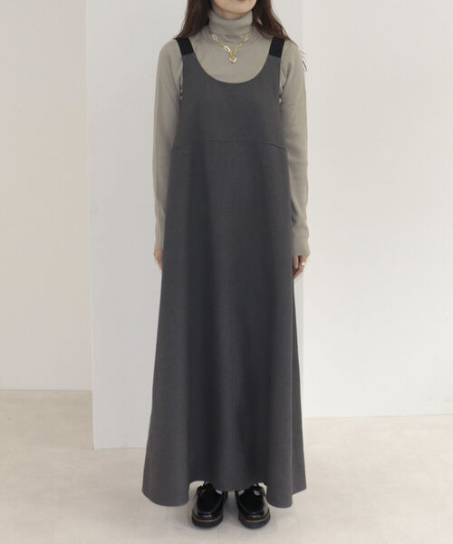 fredy emue(フレディエミュ)の「ウールライクフレアージャンスカ(ジャンパースカート・レディース・ブラウン/グレー・38)」の19枚目の写真