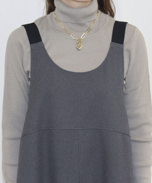 fredy emue(フレディエミュ)の「ウールライクフレアージャンスカ(ジャンパースカート・レディース・ブラウン/グレー・38)」の7枚目の写真