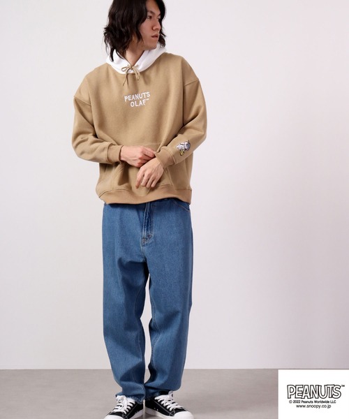 PEANUTS(ピーナッツ)の「PEANUTS スヌーピー 裏起毛スウェット パーカー(パーカー・レディース・杢グレー/モカ/カーキ/ブルーグレー/グレー系その他/オートミール/ネイビー/オフホワイト/ピンクベージュ/ブルー/ブラック/レッド・L/M/LL)」の22枚目の写真