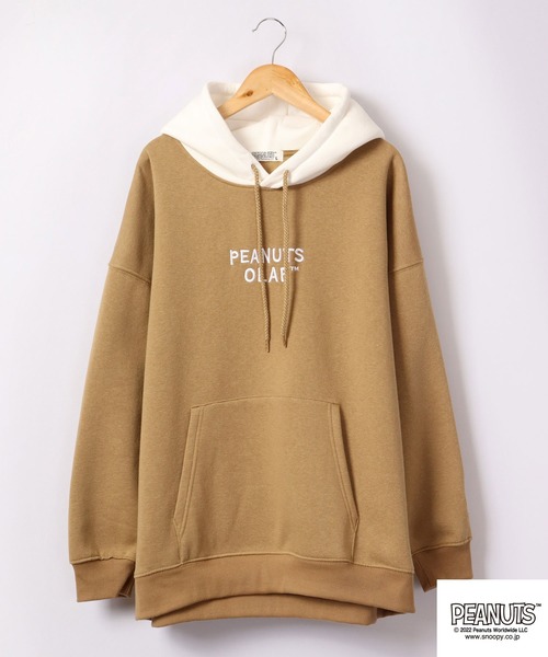 PEANUTS(ピーナッツ)の「PEANUTS スヌーピー 裏起毛スウェット パーカー(パーカー・レディース・杢グレー/モカ/カーキ/ブルーグレー/グレー系その他/オートミール/ネイビー/オフホワイト/ピンクベージュ/ブルー/ブラック/レッド・L/M/LL)」の18枚目の写真