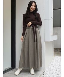 MERCURYDUO | ニットドッキングギャザーフレアワンピース(ワンピース)