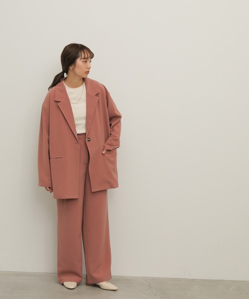 select MOCA(セレクトモカ)の「サイドスリットルーズジャケット(その他アウター・レディース・スモークピンク/グレイッシュベージュ・FREE)」の18枚目の写真