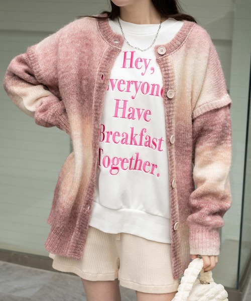 WEGO(ウィゴー)の「WEGO/グラフィックルーズスウェット(スウェット・レディース・ホワイト/ピンク/オートミール・FREE)」の3枚目の写真