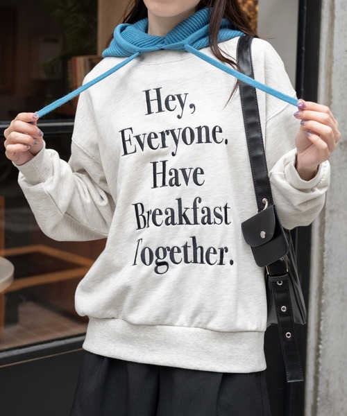 WEGO(ウィゴー)の「WEGO/グラフィックルーズスウェット(スウェット・レディース・ホワイト/ピンク/オートミール・FREE)」の7枚目の写真