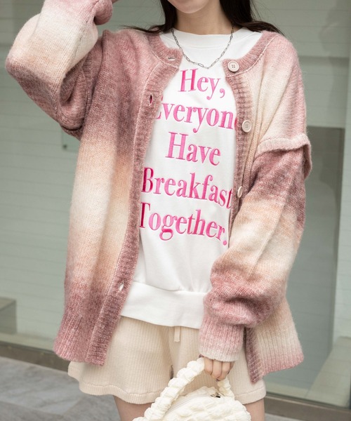 WEGO(ウィゴー)の「WEGO/グラフィックルーズスウェット(スウェット・レディース・ホワイト/ピンク/オートミール・FREE)」の10枚目の写真