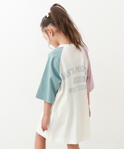 devirock（デビロック）の「7分袖ラグランワンピース（ワンピース・キッズ・ブルー系その他/スミクロ/パープル系その他/パープル系その他2/ホワイト/ピンク系その他/バイオレット/グレイッシュブルー/その他9・100cm/110cm/120cm/130cm/140cm/150cm/160cm）」の9枚目の写真