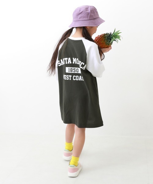 devirock（デビロック）の「7分袖ラグランワンピース（ワンピース・キッズ・ブルー系その他/スミクロ/パープル系その他/パープル系その他2/ホワイト/ピンク系その他/バイオレット/グレイッシュブルー/その他9・100cm/110cm/120cm/130cm/140cm/150cm/160cm）」の10枚目の写真