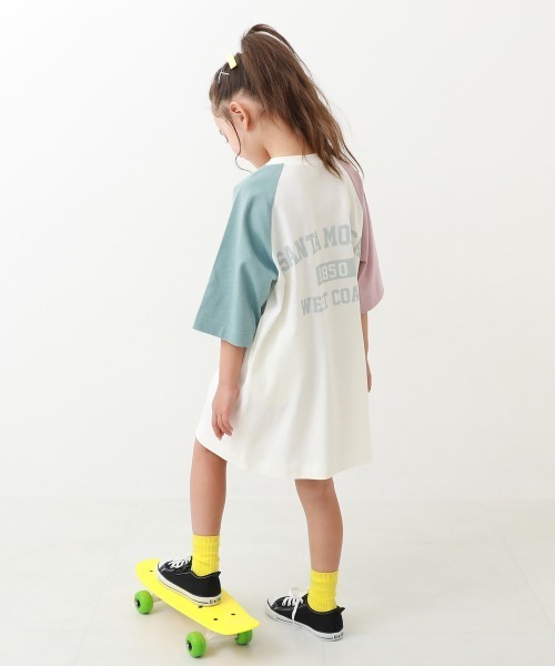 devirock（デビロック）の「7分袖ラグランワンピース（ワンピース・キッズ・ブルー系その他/スミクロ/パープル系その他/パープル系その他2/ホワイト/ピンク系その他/バイオレット/グレイッシュブルー/その他9・100cm/110cm/120cm/130cm/140cm/150cm/160cm）」の17枚目の写真