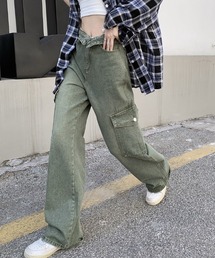 Ressaca（レサーカ）の「サイドポケット ワイドデニムカーゴパンツ ルーズストレート（カーゴパンツ・メンズ）」