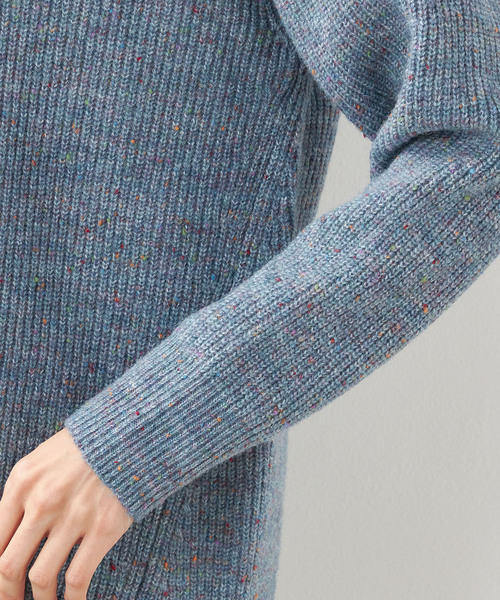 Petit Honfleur(プチオンフルール)の「【ウォッシャブル】カラーネップニットカーディガン(カーディガン/ボレロ・レディース・グレー/サックスブルー/ネイビー・M/L)」の5枚目の写真