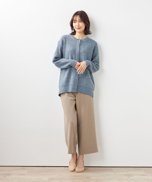 Petit Honfleur(プチオンフルール)の「【ウォッシャブル】カラーネップニットカーディガン(カーディガン/ボレロ・レディース・グレー/サックスブルー/ネイビー・M/L)」の20枚目の写真