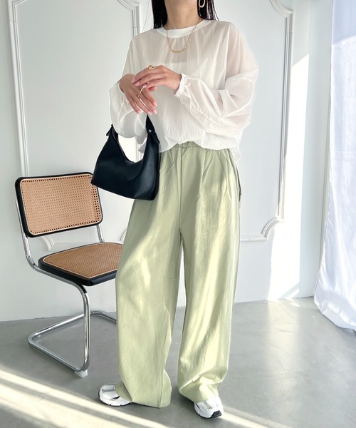 MYMOOD.(マイムード)の「タックボリュームワイドパンツ(その他パンツ・レディース・カーキ/アイボリー・FREE)」の18枚目の写真