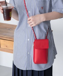 フェイクレザー マルチミニショルダーバッグ/モバイルポーチ/スマホショルダー