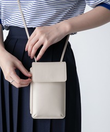 フェイクレザー マルチミニショルダーバッグ/モバイルポーチ/スマホショルダー