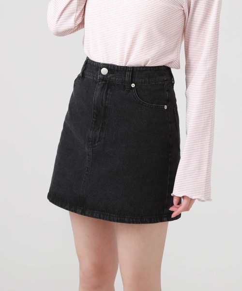 archives（アルシーヴ）の「デニムミニスカート（デニムスカート・レディース・ブラック/オフホワイト/ブルー・SMALL/MEDIUM）」の4枚目の写真