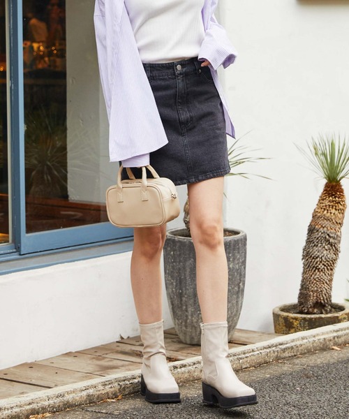 archives（アルシーヴ）の「デニムミニスカート（デニムスカート・レディース・ブラック/オフホワイト/ブルー・SMALL/MEDIUM）」の12枚目の写真