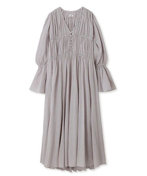 コットンボリュームロングワンピース