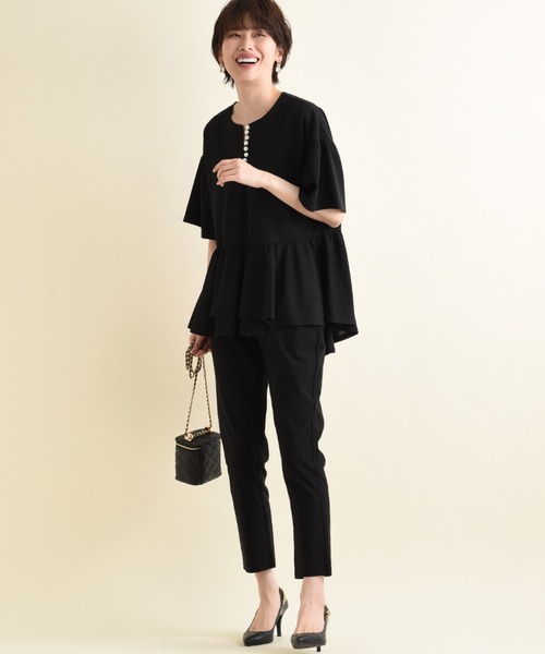 INTERPLANET(インタープラネット)の「カットジョーゼットパールブラウス(シャツ/ブラウス・レディース・オフホワイト/ブラック/ライトベージュ/グレイッシュベージュ・FREE)」の21枚目の写真