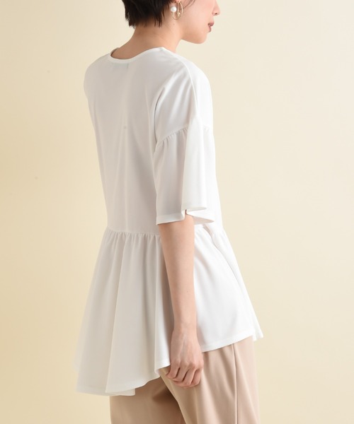 INTERPLANET(インタープラネット)の「カットジョーゼットパールブラウス(シャツ/ブラウス・レディース・オフホワイト/ブラック/ライトベージュ/グレイッシュベージュ・FREE)」の17枚目の写真