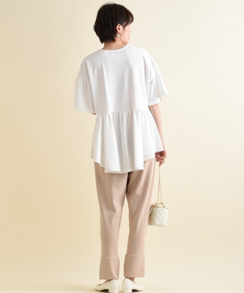 INTERPLANET(インタープラネット)の「カットジョーゼットパールブラウス(シャツ/ブラウス・レディース・オフホワイト/ブラック/ライトベージュ/グレイッシュベージュ・FREE)」の8枚目の写真