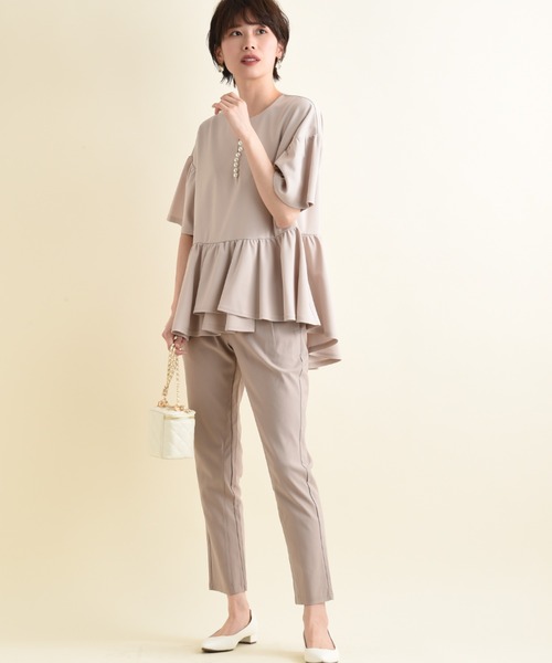 INTERPLANET(インタープラネット)の「カットジョーゼットパールブラウス(シャツ/ブラウス・レディース・オフホワイト/ブラック/ライトベージュ/グレイッシュベージュ・FREE)」の19枚目の写真