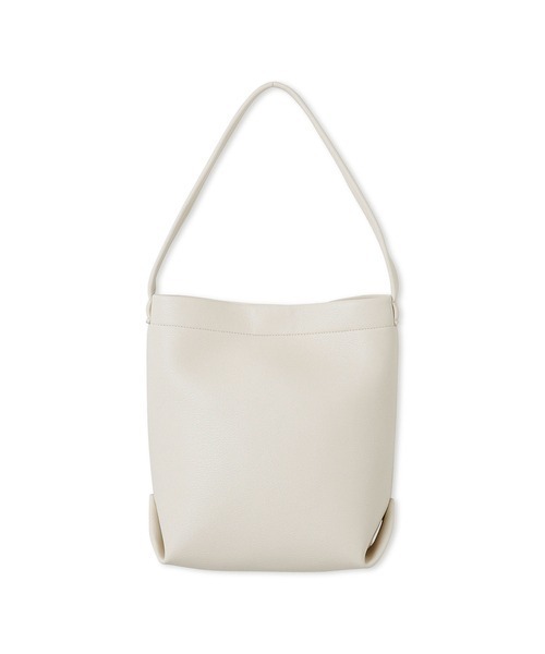 【ミラオーウェン】タグ付き サイドバックルミドルバケットバッグ　ホワイト Mila Owen（ミラオーウェン）の「サイドバックルミドルバケット