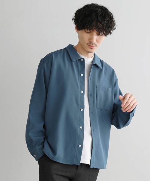 LIL VENDARS（リルヴェンダース）の「とろみストレッチセミワイドレギュラーカラー長袖シャツ（シャツ/ブラウス・メンズ・ベージュ系/グレー/ブルー/アイボリー/ブラック・XL/M/L）」の5枚目の写真