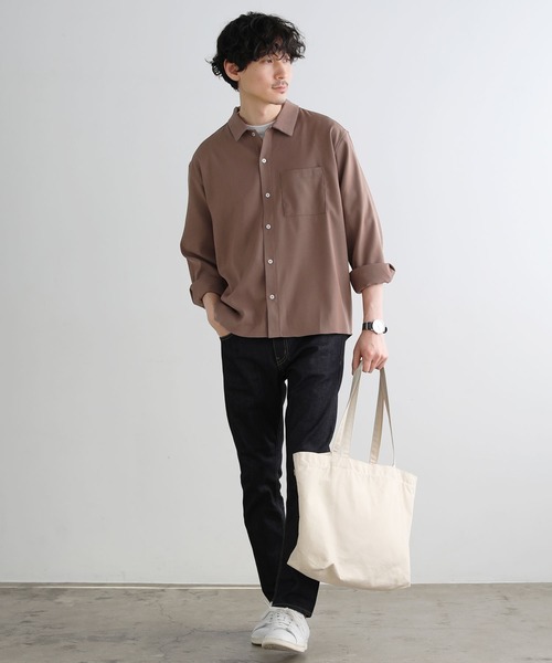 LIL VENDARS（リルヴェンダース）の「とろみストレッチセミワイドレギュラーカラー長袖シャツ（シャツ/ブラウス・メンズ・ベージュ系/グレー/ブルー/アイボリー/ブラック・XL/M/L）」の17枚目の写真