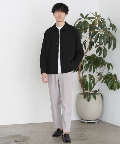 とろみストレッチセミワイドレギュラーカラー長袖シャツ（シャツ