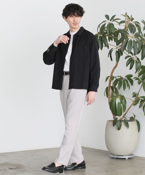 セール】とろみストレッチセミワイドレギュラーカラー長袖シャツ