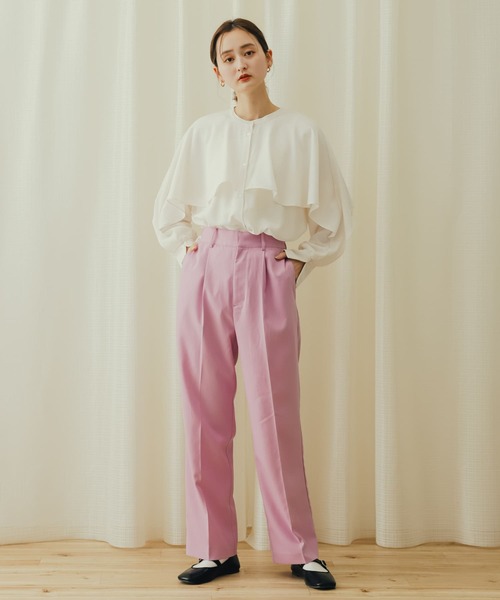 フリルケープブラウス