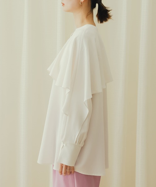 SENSE OF PLACE by URBAN RESEARCH(センスオブプレイスバイアーバンリサーチ)の「フリルケープブラウス(シャツ/ブラウス・レディース・イエロー/アイボリー/ブラック・ONE)」の19枚目の写真