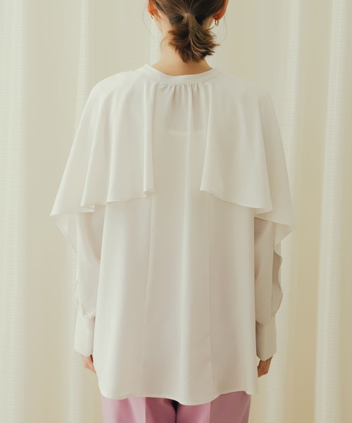 SENSE OF PLACE by URBAN RESEARCH(センスオブプレイスバイアーバンリサーチ)の「フリルケープブラウス(シャツ/ブラウス・レディース・イエロー/アイボリー/ブラック・ONE)」の20枚目の写真