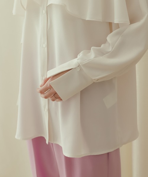 SENSE OF PLACE by URBAN RESEARCH(センスオブプレイスバイアーバンリサーチ)の「フリルケープブラウス(シャツ/ブラウス・レディース・イエロー/アイボリー/ブラック・ONE)」の22枚目の写真