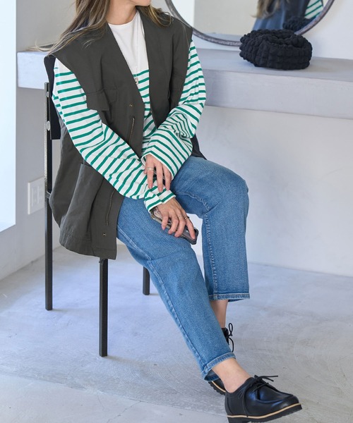 ROPE' PICNIC（ロペピクニック）の「ミリタリーベスト（ベスト・レディース・チャコールグレー/カーキ/キャメル・38）」の19枚目の写真