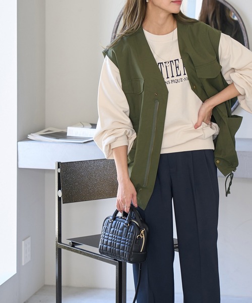 ROPE' PICNIC（ロペピクニック）の「ミリタリーベスト（ベスト・レディース・チャコールグレー/カーキ/キャメル・38）」の9枚目の写真